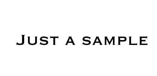 Text 'JUST A SAMPLE' on a white background